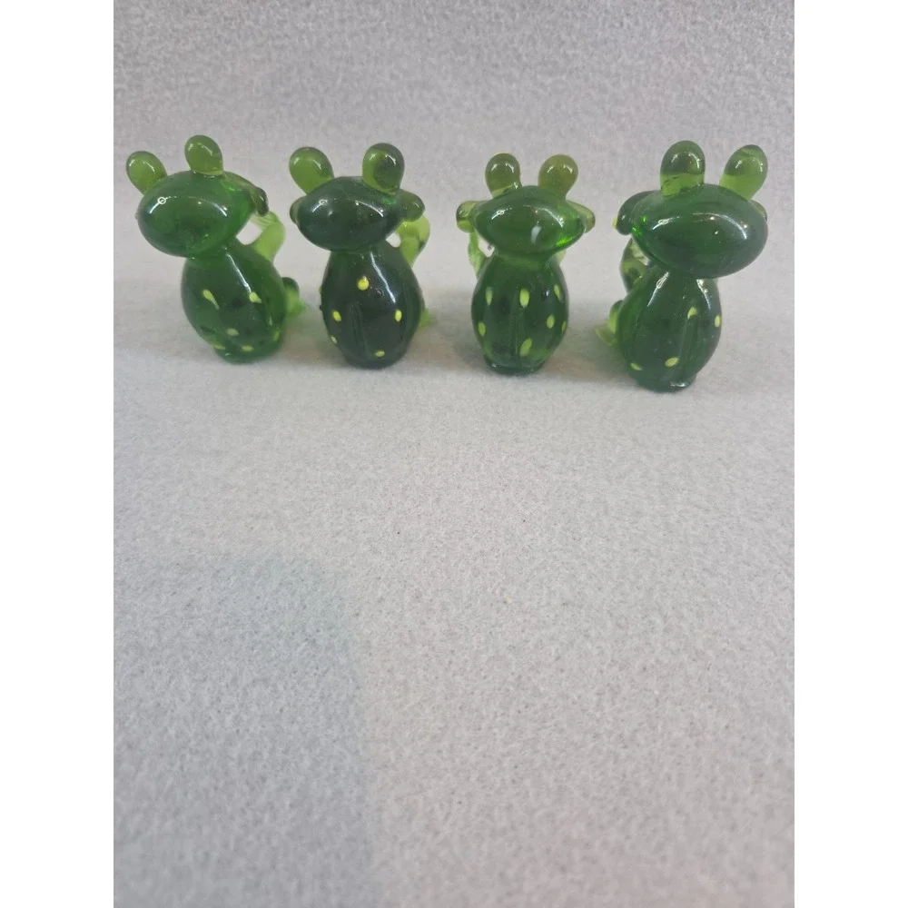 Funky And Whimsical Hand Made Green Frog Band With Instruments Set Of Four
